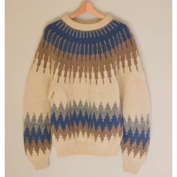 Vintage Mens Wool Fair Isle Sweater - Picture 4 of 4